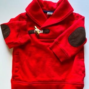 Janie and Jack baby boy pullover toggle sweatshirt in Christmas red